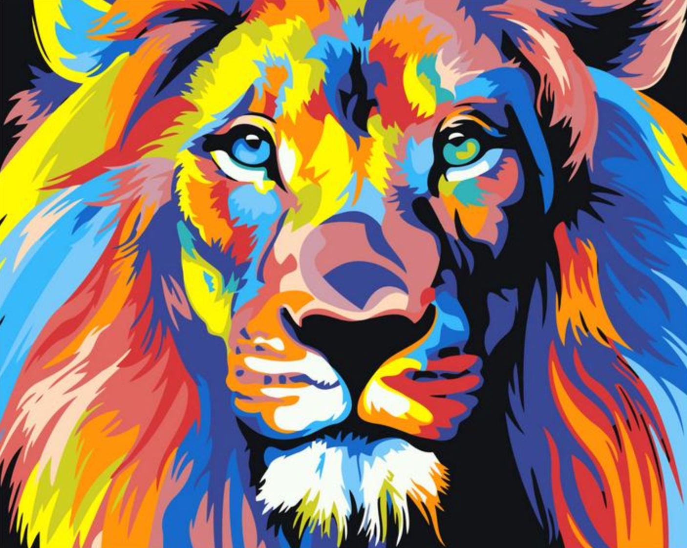 Lion colorat