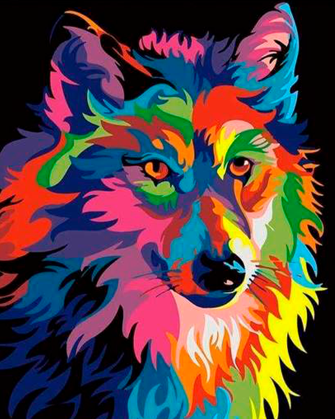 Wolf colorat