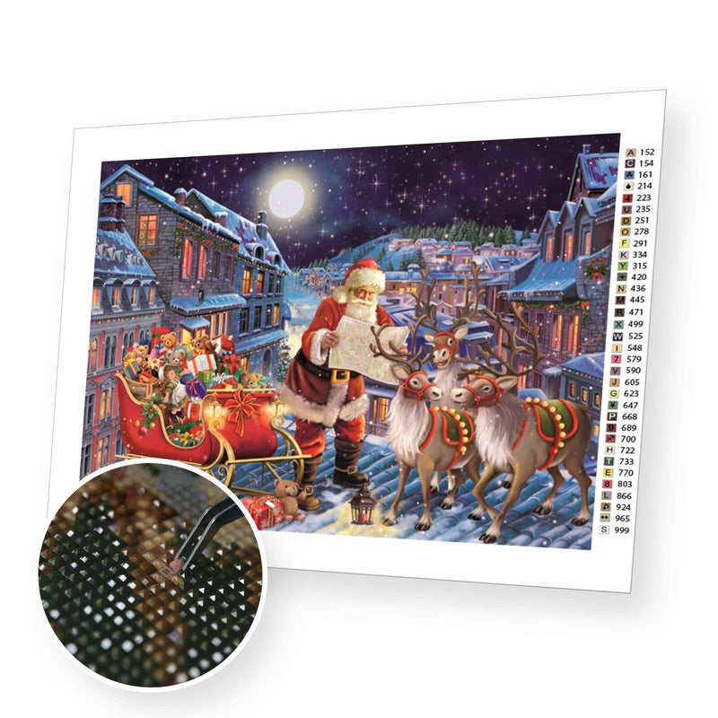 Santa Clause find the way premium diamond painting kit for adults