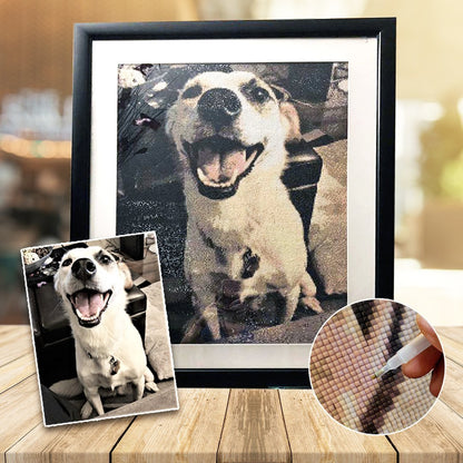 Custom Diamond Painting With Your Pet Photo premium diamond painting kit for adults