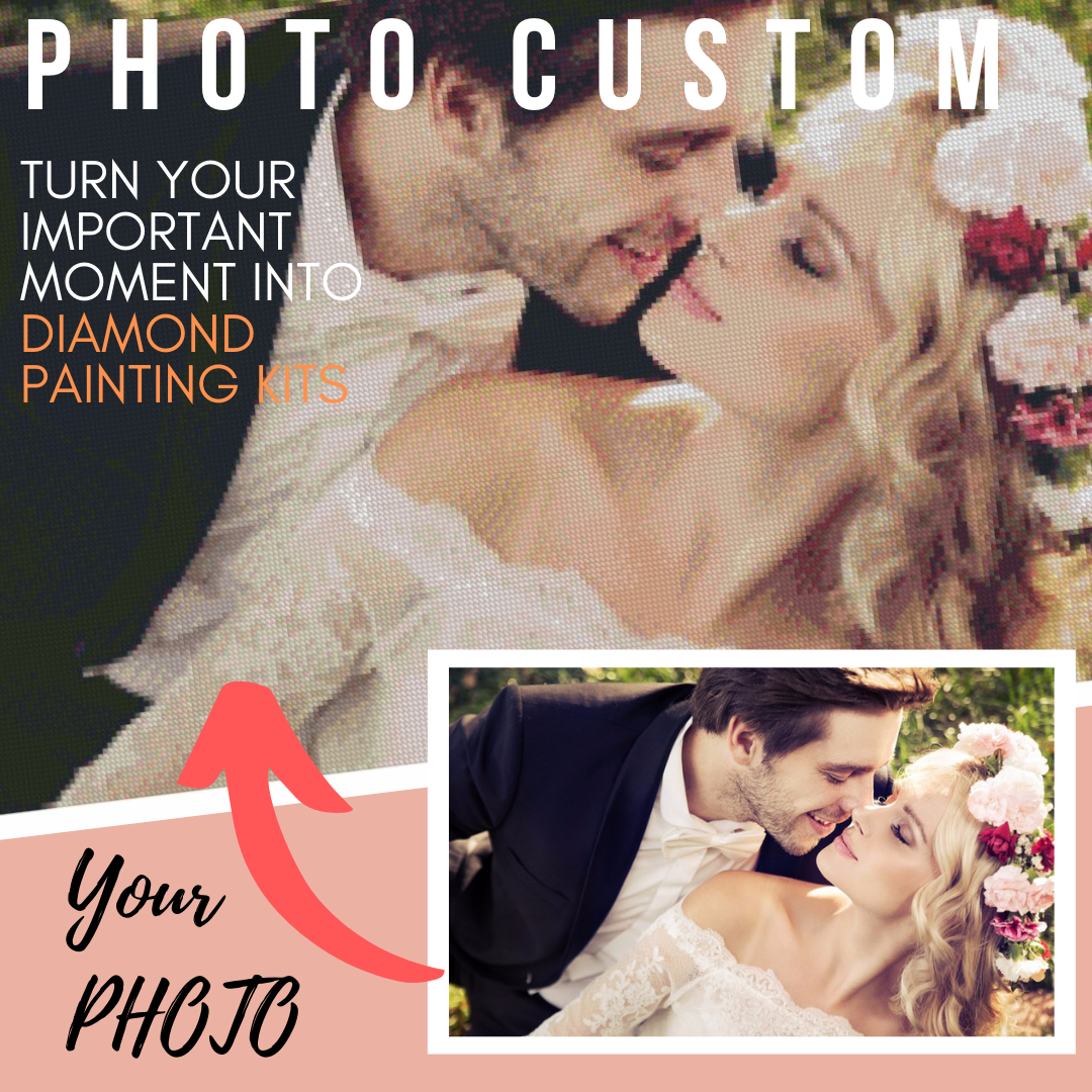 Custom Paint by Diamonds Kit With Your Own Photo - [Diamond Painting Kit]