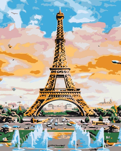 Turnul Eiffel colorat