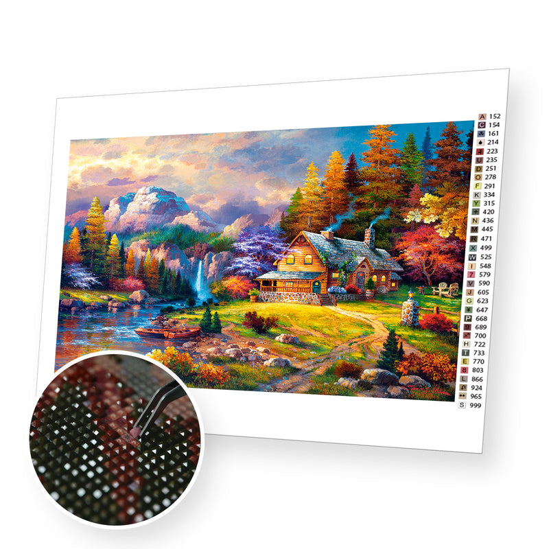 House and Trees premium diamond painting kit for adults