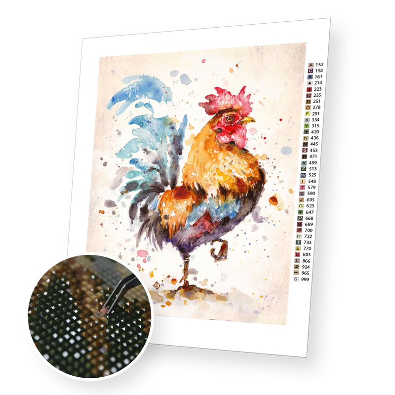 Rooster's premium diamond painting kit for adults