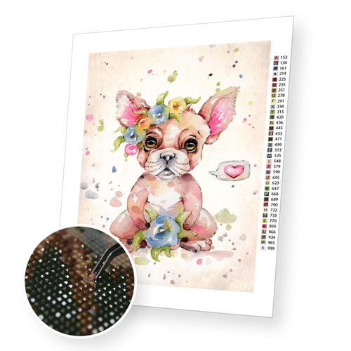 Sweet Frenchie premium diamond painting kit for adults