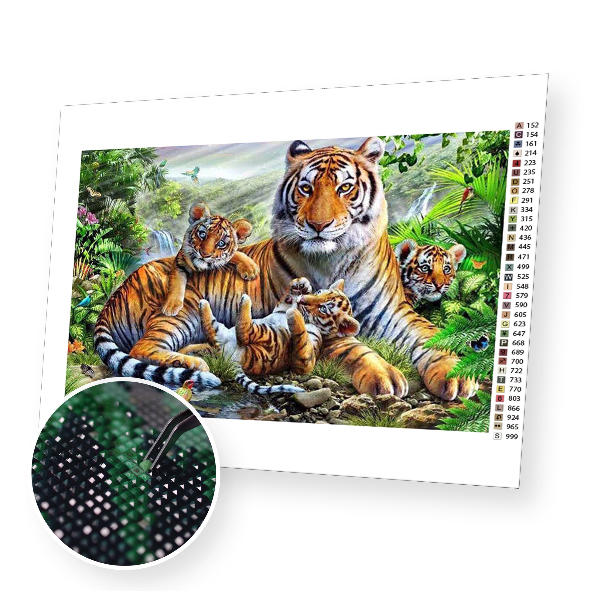 Tigers Family premium diamond painting kit for adults