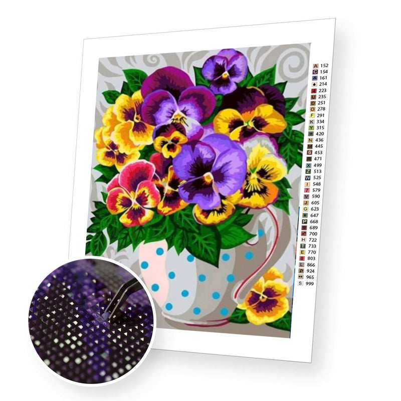 Violet bouquet premium diamond painting kit for adults