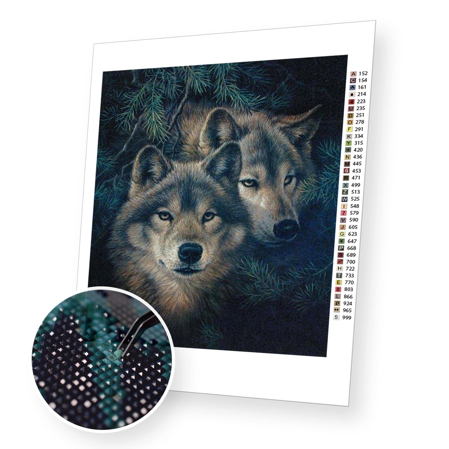 Wolf premium diamond painting kit for adults